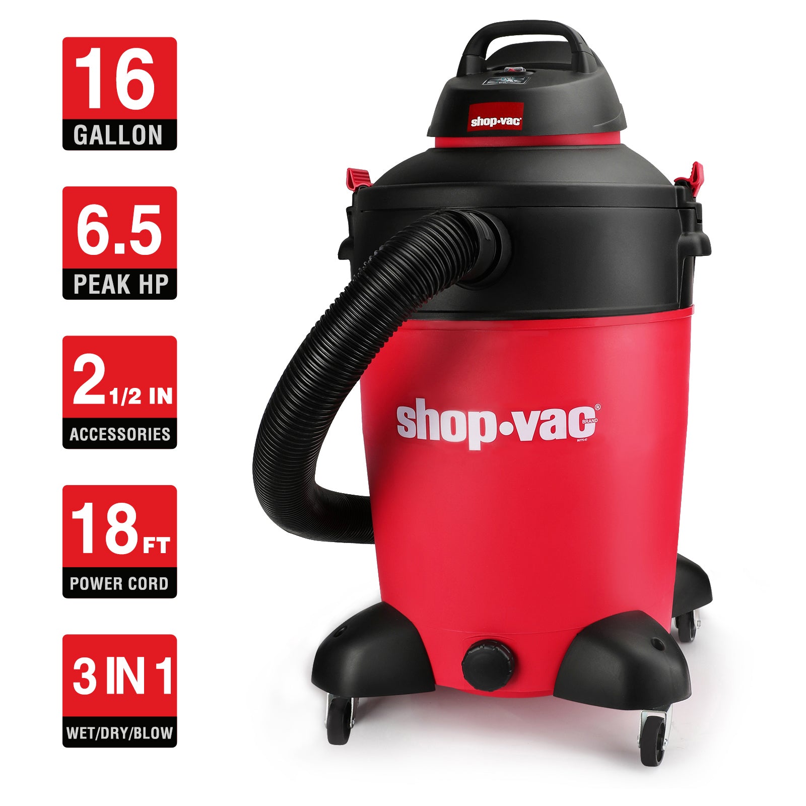 Shop-Vac® 16 Gallon 6.5 Peak HP SVX2 Wet/Dry Vac - Image 4